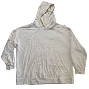 Open Edit Light Hoodie Cream Mens Size XL